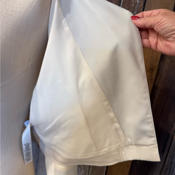 NWT CHICO’S Moto Jacket Size 2 (US 12) MSRP $149 Winter Wheat Cream with Pockets - Picture 7 of 16